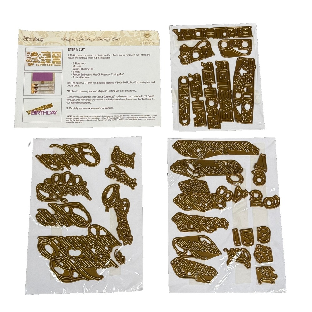 Anna Griffin Wishful Thinking Cutting Dies 36 Pc Birthday Celebration Sentiments